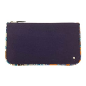 HERMES Silkin Flat Pouch Bag in Purple and Multicolored Felt for Women