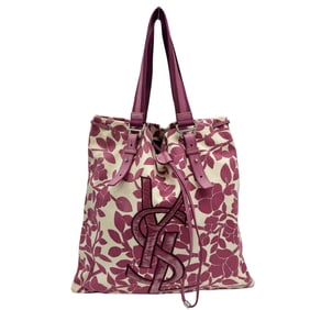 Yves Saint Laurent Kahala Tote Bag, Canvas and Leather, Pink, Floral Print, YSL, Women's
