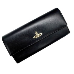 Vivienne Westwood long wallet, leather, black, 321287, for men and women