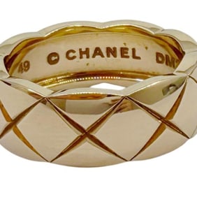 CHANEL Coco Crush Ring, Medium Model, 18K Beige Gold, J10817, #49, PG, Women's, 750 Yen