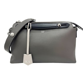 FENDI By the Way 8BL124 Medium Gray Shoulder Bag/Handbag for Women with Initials