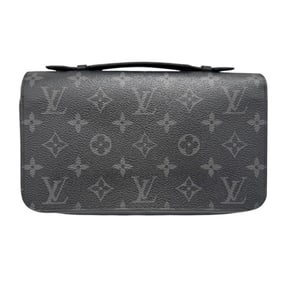 LOUIS VUITTON Monogram Eclipse Zippy XL Round Long Wallet, Black, M61698 CA3148