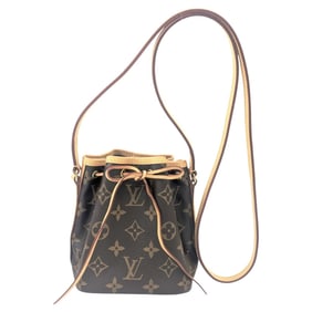 LOUIS VUITTON Monogram Nano Noe Shoulder Bag, Brown Leather, M41346 SR0211, Women's