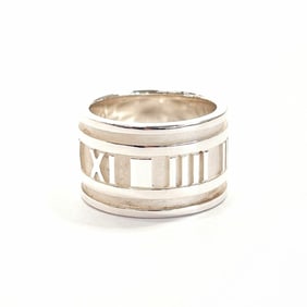 TIFFANY & Co. Tiffany Atlas Ring, 925 Sterling Silver, Size 9, Women's