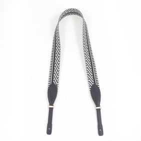 HERMES Bandouliere Sangle Caval Togo Shoulder Strap, Canvas and Leather, Black, B Stamp, Dust Bag