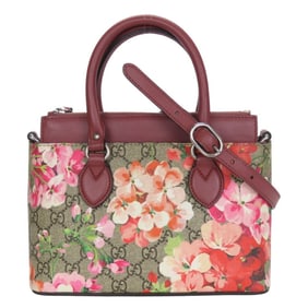 Gucci handbag 453177 GG Blooms Mini Supreme canvas beige red pink flower women's GUCCI