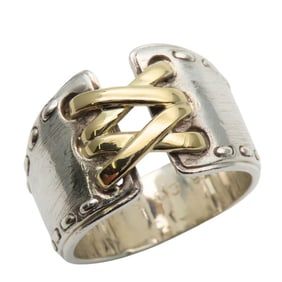 Hermes Hermès Mexico Double Ring 53, SV925 18KYG, approximately 8.6g, silver and gold combination,