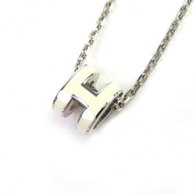 HERMES Pop H MINI Silver Pendant Necklace with Box and Dust Bag, Made in France, Women's