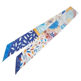 Hermès Twilly "Chakun Fait Son Nid" Scarf, Multicolor, Silk, Women's, HERMES