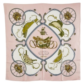 Hermes Hermès Carré 90 SPRINGS Scarf, Pink Multicolor Silk, Women's