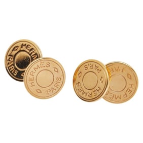 Hermes Hermès Serie Cufflinks, Gold Plated, Men's