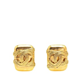 Vintage Chanel Coco Mark Earrings, Gold Plated, Women's, CHANEL