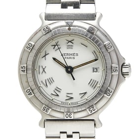 Hermès Captain Nemo Watch, 10ATU Quartz Movement, White Dial, Stainless Steel, Women's