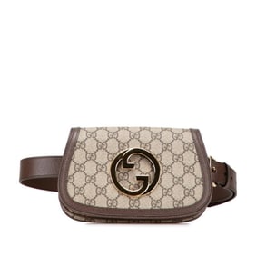Gucci GG Supreme Blondie Body Bag, Belt Waist Bag 703807, Brown and Beige Leather, Women's, GUCCI