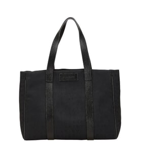 BVLGARI Logomania Tote Bag in Black Canvas and Leather for Women