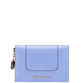 BVLGARI Serpenti Forever Business Card Case, Purple and Pink Leather, Women's