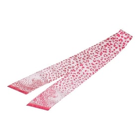 Cartier Leopard Print Scarf, Pink and Red Silk, Women's, CARTIER