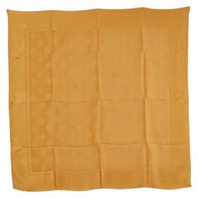 Chanel flower motif scarf, gold silk, women's.