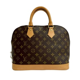 LOUIS VUITTON Vintage Alma PM Monogram Leather Handbag/Mini Boston Bag, Brown, 363-4
