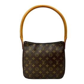 LOUIS VUITTON Vintage Looping MM Monogram Leather Semi-One Shoulder Bag Brown 25709