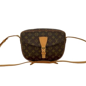 LOUIS VUITTON Vintage Jeune Fille MM Monogram Leather Shoulder Bag/Pochette Brown 193-4