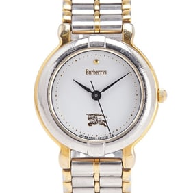 Burberry Women's Quartz Watch with White Dial and Stainless Steel Plated