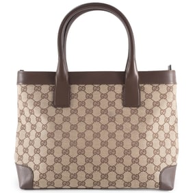 Gucci Women's Tote Bag GG Canvas 002 1119 Beige Brown
