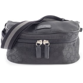 Gucci Men's Shoulder Bag, Body Waist Pochette, GG Nylon, Black, 449182