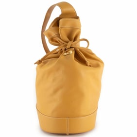 LOEWE Women's Drawstring Leather Shoulder Bag in Yellow
