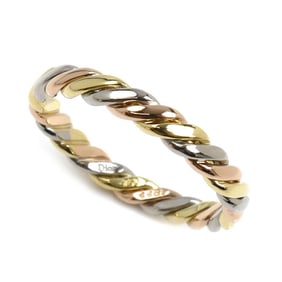 Christian Dior Dior 18K Yellow Gold/Pink/White Twist Ring, Size 21, 4.7g, Men's