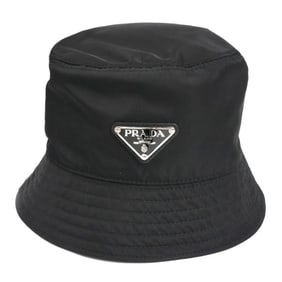 PRADA RE-NYLON Triangle Bucket Hat, Black, 1HC137 2DMI F0002, Women's, XS
