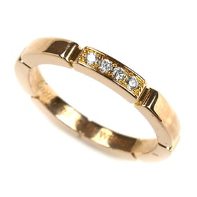 CARTIER 18KPG Pink Gold Maillon Panthère 4-Diamond Ring B4080551 Size 11 (51cm) 3.8g Women's
