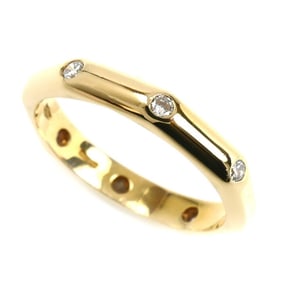 BVLGARI 18KYG Yellow Gold Octagonal Diamond Ring, Size 8.5, 2.8g, Women's