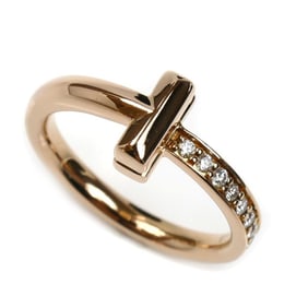TIFFANY & Co. Tiffany 18KPG Pink Gold T-One Narrow Diamond Ring 67795245, Size 7, 3.7g, Women's