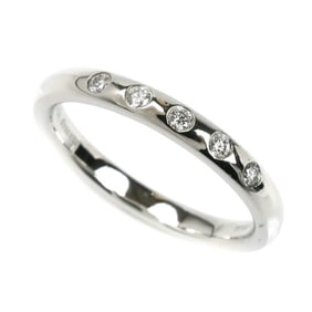 TIFFANY & Co. Tiffany Pt950 Platinum Stacking Band Ring with 5 Diamonds, Size 15, 5.6g, Women's