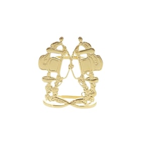 Unused Hermès Bride de Gala Metal Gold Scarf Ring 0577 HERMES