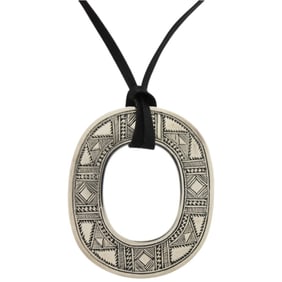 Hermès Isme Touareg Pendant Vintage Silver 925 Black Necklace 1334 HERMES