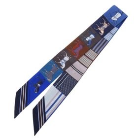 Hermès Twilly New Horse Coat Couvertures Nouvelles Silk Ciel Blue Roy Vert Scarf Muffler 0133