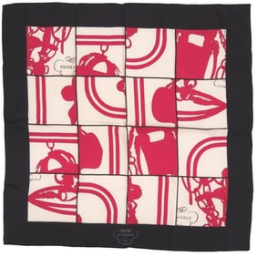 Hermes Hermès Carré 65 "EN DESORDRE" (Disorderly) BRIDES de GALA Silk Scarf/Muffler in Black,