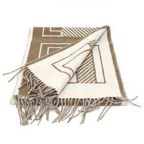 Hermes Hermès Cashmere Scarf, Lettre au Carré, Beige, W31.5 x H177.5cm, H259152S02, Unused