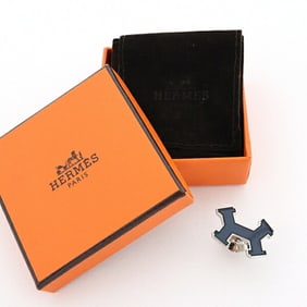 Hermes HERMES brooch pin badge blue