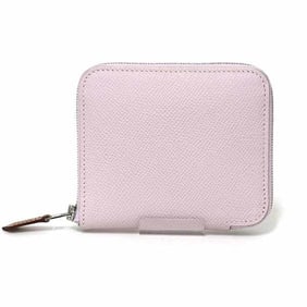 Hermes Hermès Azap Compact Silk-in Coin Purse, Epsom Leather, W Stamp (Made in 2025), Mauve Pale,