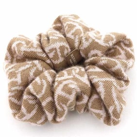 Hermes Hermès Claudia Chaine d'Ancre Hair Scrunchie, Cashmere and Silk, Beige White