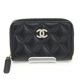 Chanel Matelasse Coin Purse in Black Caviar Leather (AP4818) with Coco Mark and Card Case, Unused