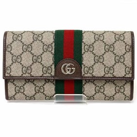 Gucci Ophidia Continental Wallet with Double G in Beige and Dark Brown, Soft GG Supreme, 838485,