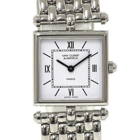 Van Cleef & Arpels Women's Classic Cale 522642 Watch with White Dial and Stainless Steel Quartz