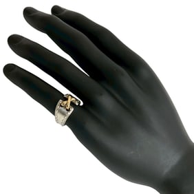 HERMES Mexico Corset Motif Ring in 925 Sterling Silver and 18K Gold, Size 12, 38889