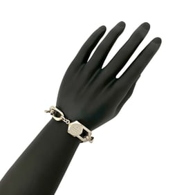 GUCCI Gucci logo engraved silver 925 kihei chain bracelet/bangle for men and women 74765