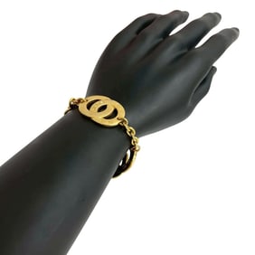 CELINE Vintage Circle Logo GP Chain Bracelet/Bangle in Gold (jpe59-6)