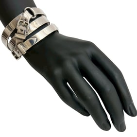 HERMES Debrid Bracelet, 925 Sterling Silver, Bangle, Men's/Women's, 474-5